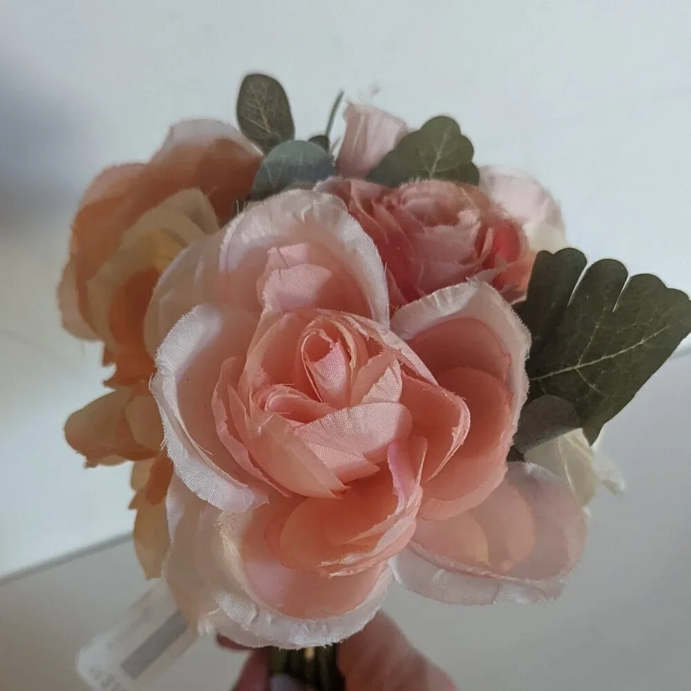 NWT Rustic Sm Faux Floral Farmhouse Bouquet Summer Wedding Ceremony Home Decor